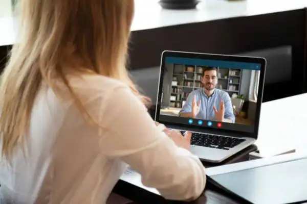 image of woman attending online mediation Plymouth speak to our team today!